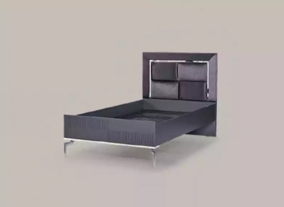 Bed Loft Wood Black Design 120x200cm Bed Frame Upholstered